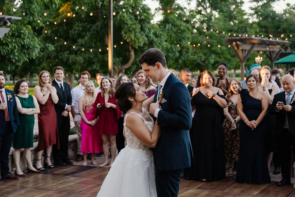 Walnut Grove wedding bride and groom first dance