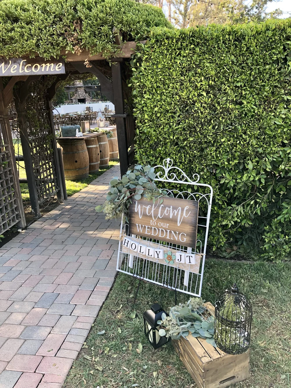 Holy & JT's Wedding Welcome Sign Entrance