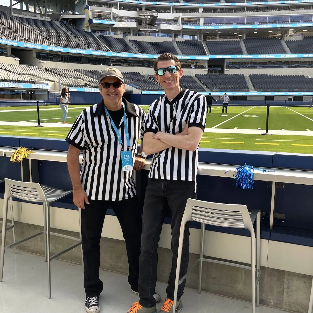 Bar Mitzvah DJ's playing football refs at SOFI stadium in Los Angeles, Ca.